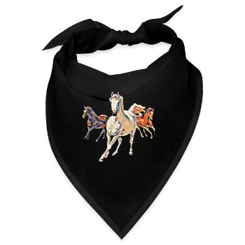 Pferde - Bandana - Schwarz - Vorne