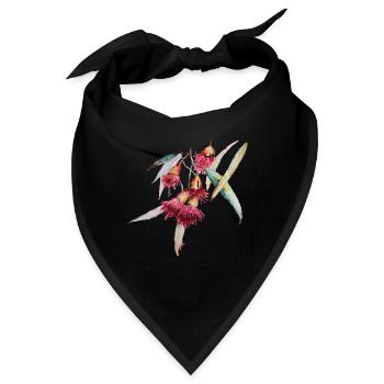 Eukalyptus - handgezeichnetes Aquarell - Bandana - Schwarz - Vorne