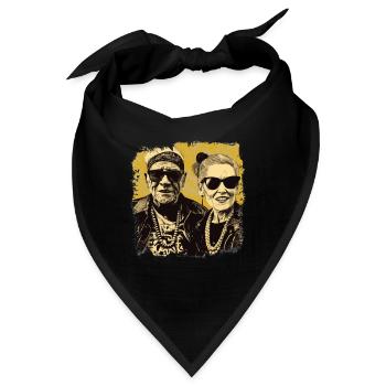 Cooles Bestager Punker Pärchen mit Sonnenbrillen - Bandana - Schwarz - Vorne