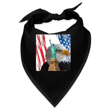 USA, Freiheitsstatue und Adler. - Bandana - Schwarz - Vorne