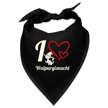 Walpurgisnacht mit Katze für echte Hexen - Bandana - Schwarz - Vorne