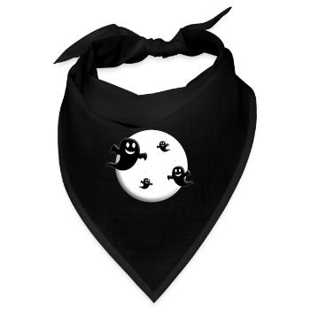 MOND - GEISTER - GESPENSTER - HALLOWEEN - Bandana - Schwarz - Vorne