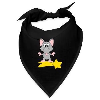 RATTE - STERNSCHNUPPE - STERNE - TIER - TIERISCH - Bandana - Schwarz - Vorne