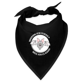 FLEDERMAUS - MONDSCHEIN - HALLOWEEN - TIERISCH - Bandana - Schwarz - Vorne