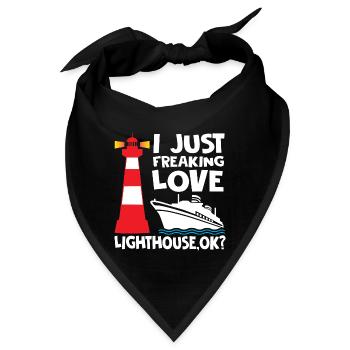 I Just Freaking Love Lighthouse OK - Bandana - Schwarz - Vorne