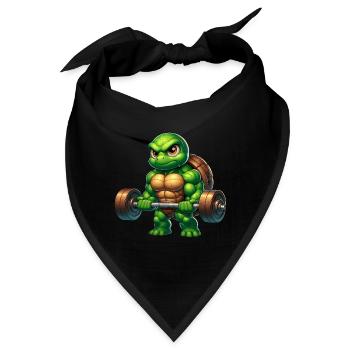 Starke Schildkröte Workout Hantel Kraft - Bandana - Schwarz - Vorne