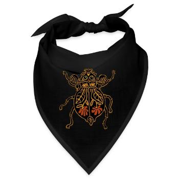 bunter Blumenkäfer - Bandana - Schwarz - Vorne