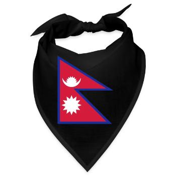Nationalflagge von Nepal - Bandana - Schwarz - Vorne