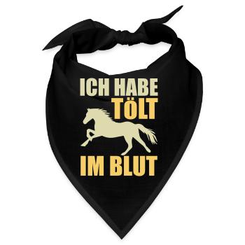 Isländer Islandpferd Islandpferde Geschenk - Bandana - Schwarz - Vorne