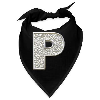 P, letter, letter P, initial, initial P, monogram, - Bandana - Schwarz - Vorne