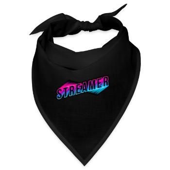 Streamer 3D Neon Schriftzug - Bandana - Schwarz - Vorne