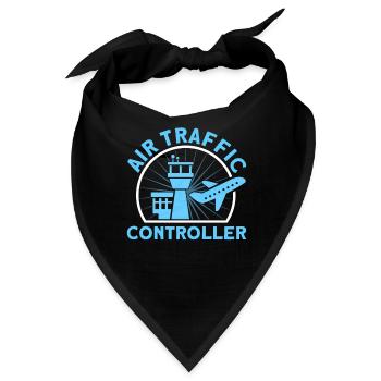 Luftverkehrskontrolle Fluglotse Flughafen Geschenk - Bandana - Schwarz - Vorne
