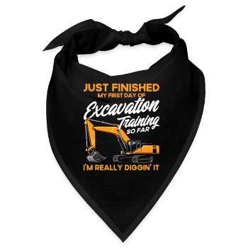 Bagger Schweres Gerät Bauarbeiter Geschenk - Bandana - Schwarz - Vorne