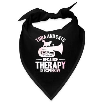 Tuba Tuba und Katzen Geschenk - Bandana - Schwarz - Vorne