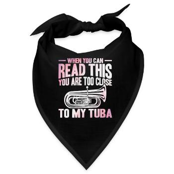 Tuba Zu nah an meiner Tuba Geschenk - Bandana - Schwarz - Vorne