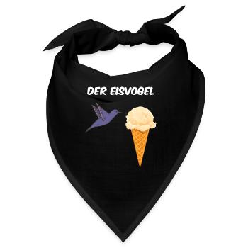 Der Eisvogel liebt leckeres Eis - Bandana - Schwarz - Vorne
