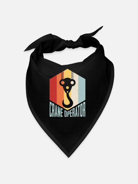 Retro Crane Construction Crane Vintage Crane Driver Crane Operator - Bandana - black - Front