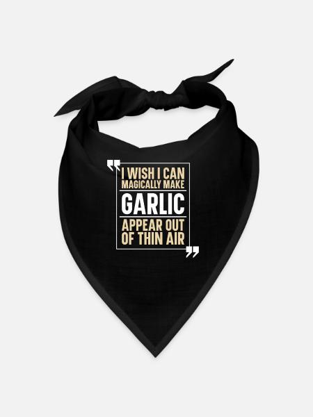 Knoblauch Gewürz Knobi Knofi - Bandana - Schwarz - Vorne