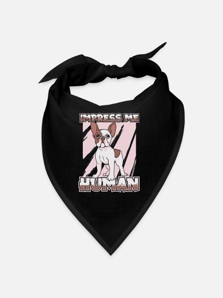 French Bulldog Frenchie Französische Bulldogge - Bandana - black - Front