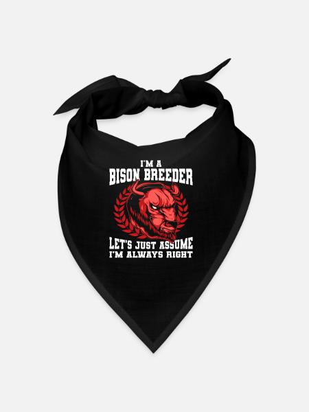 American Bison Buffalo - Bandana - black - Front