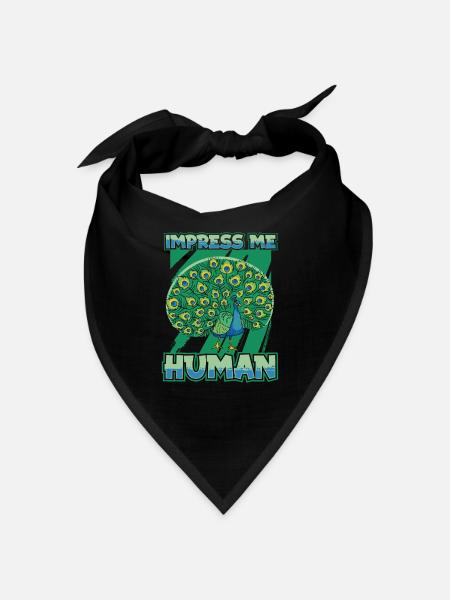 Peacock Bird - Bandana - black - Front