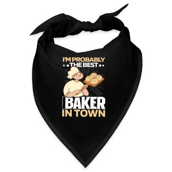 Backen Bäcker Bäckerei - Bandana - Schwarz - Vorne