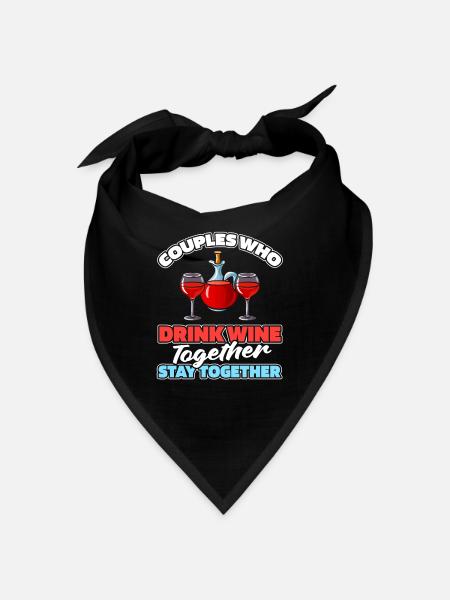 Wine Winegrower Couple - Bandana - black - Front