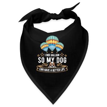 Heißluftballon Ballonfahren Hund - Bandana - Schwarz - Vorne