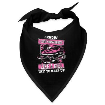Schneemobil Motorschlitten Humor - Bandana - Schwarz - Vorne