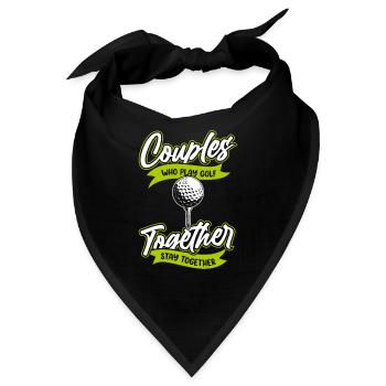 Golf Golfer Golfen Paar - Bandana - Schwarz - Vorne