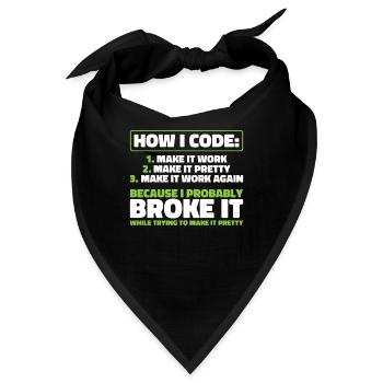Entwickler Coder Programmierer - Bandana - Schwarz - Vorne
