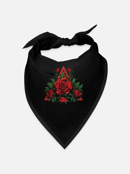 Red Rose Goth - Bandana - black - Front