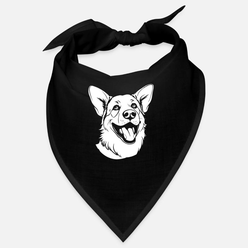 Schäferhund Lächelnd Bandana