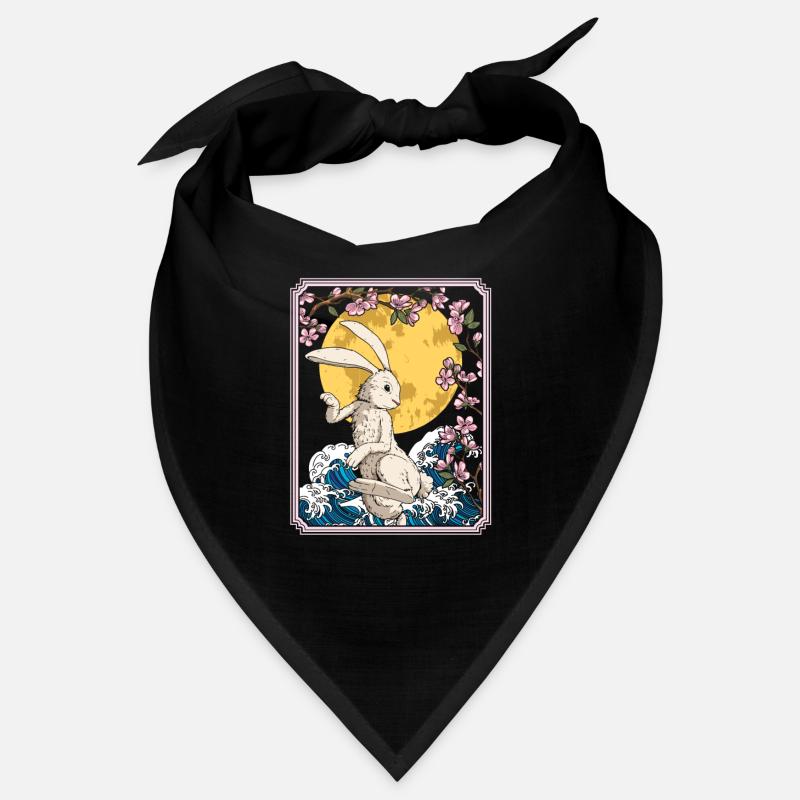 Bunny Rabbit Japon Cherry Blossom Moon Bandana