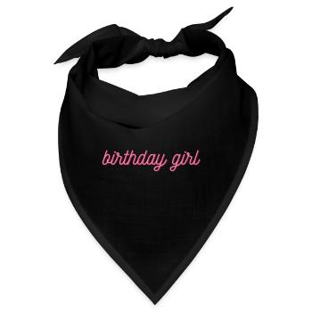 Birthday Girl in rosa Schrift - Girlie & Feminin - Bandana - Schwarz - Vorne