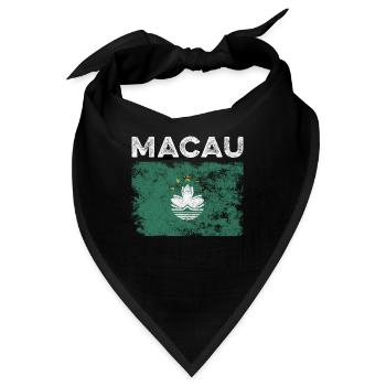 Macau Flag Distressed - Macanesische Flagge - Bandana - Schwarz - Vorne