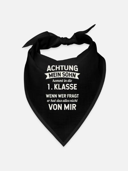 Schulanfang Einschulung 1 Klasse Grundschule - Bandana - Schwarz - Vorne