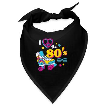 80er Jahre Mottoparty 1980er Achtziger Kostüm - Bandana - Schwarz - Vorne
