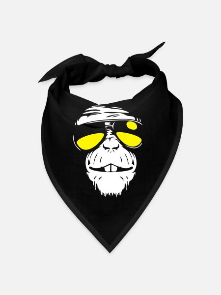 Cool Monkey - Coole Affe - Bandana - black - Front