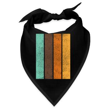 Retro Regenbogen Streifen Motiv Hintergrund - Bandana - Schwarz - Vorne
