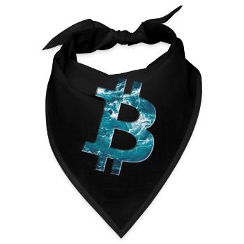 Bitcoin Logo Wasser Textur - Bandana - Schwarz - Vorne