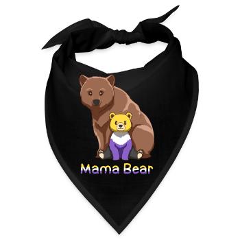 Nonbinary und Genderqueer Mama Bär Geschenk - Bandana - Schwarz - Vorne