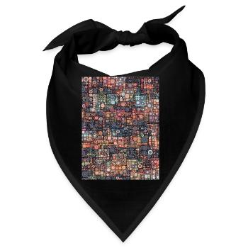 Cubist Pop Art - Bandana - Schwarz - Vorne