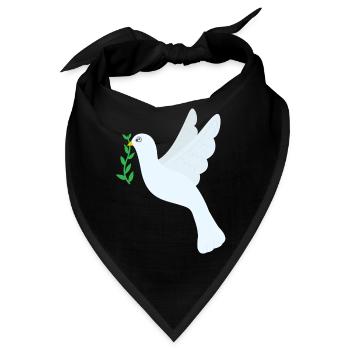 Friedenstaube - Bandana - Schwarz - Vorne