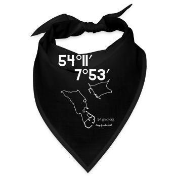 Koordinaten Helgoland mit Insel und Düne. - Bandana - Schwarz - Vorne