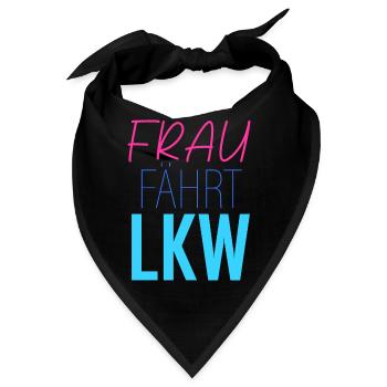 Frau fährt LKW - Bandana - Schwarz - Vorne