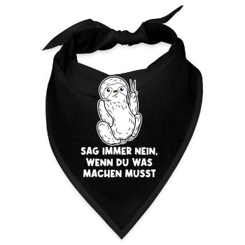 Faul Urwald Tier Faultier Statement Dschungel - Bandana - Schwarz - Vorne