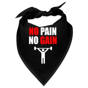 Keine Schmerzen, kein Gewinn Fitnessstudio Zitat - Bandana - Schwarz - Vorne