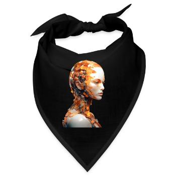 Portrait eines weiblichen Androiden - Bandana - Schwarz - Vorne