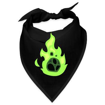 grüner Feuerball - Bandana - Schwarz - Vorne